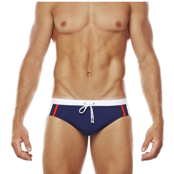 Top Spot Men’s Color Contrast Swim Brief, Size Small - Picture 2 of 9